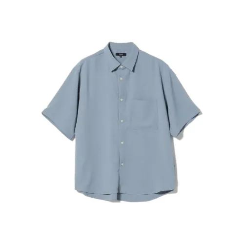 BEAMS совместная брендированная мужская рубашка саксонского синего цвета