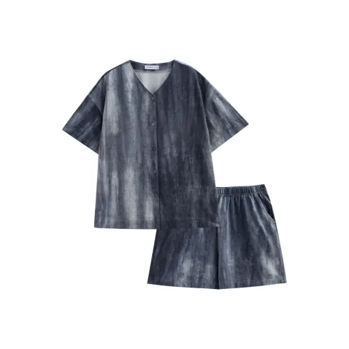 Same Language Пижамный комплект Женские Глубокое море Ледниково-голубой