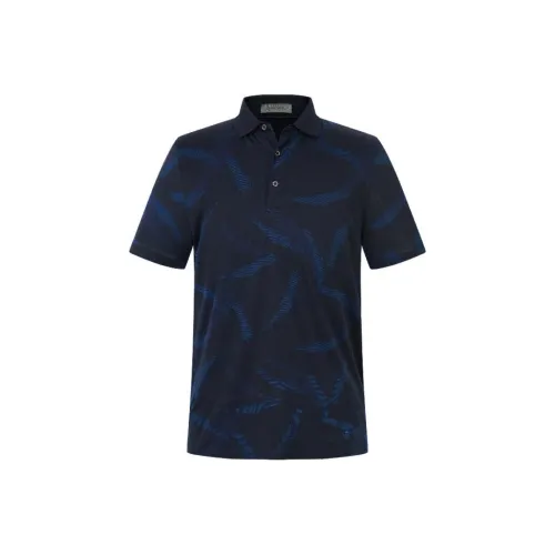 Corneliani Темно-синяя мужская рубашка поло