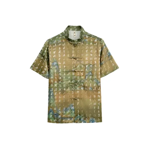 XUANSHENG Рубашка Мужская Ландшафт Calligraphy