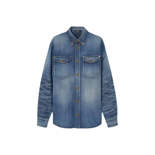 VERSACE Medusa Denim Jacket Men's Blue