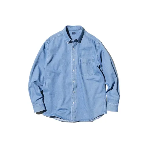 UNIQLO Небесно-голубой Мужские Рубашки