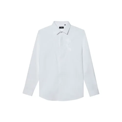 RARE Длинный рукав рубашка мужская белая