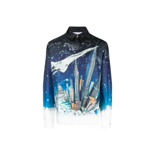 CASABLANCA Blue Men's Shirts CASABLANCA Синий Мужские Рубашки