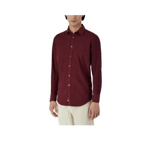 Canali Мужские рубашки бордового цвета
