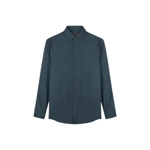 Wit Королевский Синий Мужские Рубашки