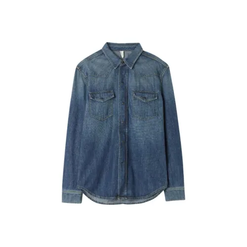 NILI LOTAN Blue Men's Shirts NILI LOTAN Синие Мужские Рубашки