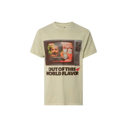 Travis Scott Бежево-желтые Мужские T-рубашки
