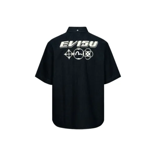 EVISU Джинсовый Синий Мужские Рубашки