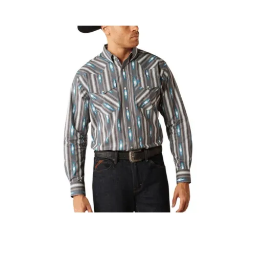 ARIAT Серые Мужские Рубашки