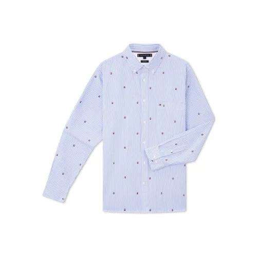 Tommy Hilfiger Рубашка Мужская Синие и Белые Полоски