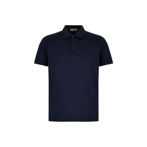 Canali Темно-синяя мужская поло рубашка