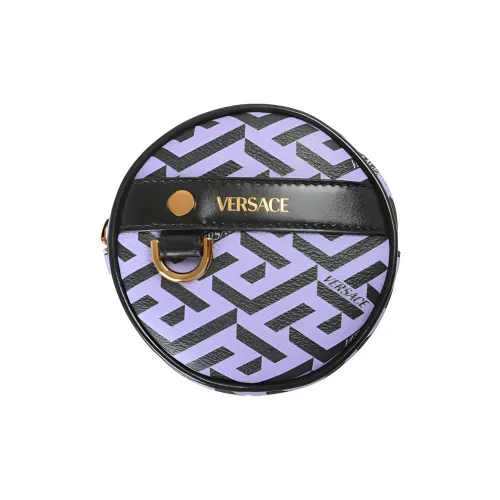 VERSACE Холст с кожей Мелочь Кошелек Женские Фиолетовый и Черный