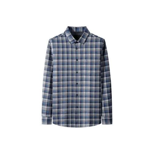 FIRS Мужские рубашки в синем клетчатом узоре