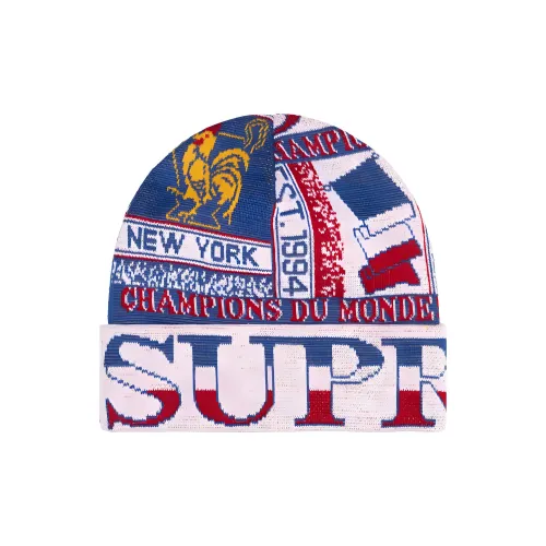 Supreme Acrylic Beanies Unisex White Green Supreme Акриловые Шапки-бини Унисекс Белый Зеленый