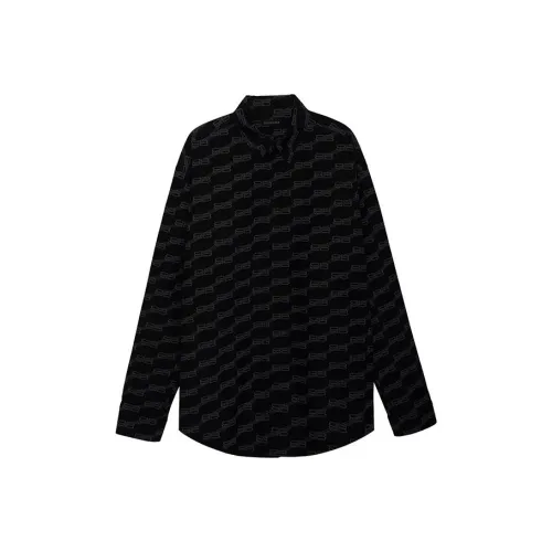 Balenciaga Рубашка Свободного кроя Мужская Серого цвета