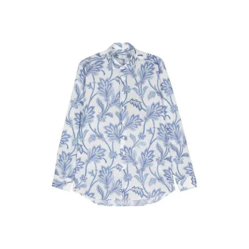 ETRO Темно-синие мужские рубашки