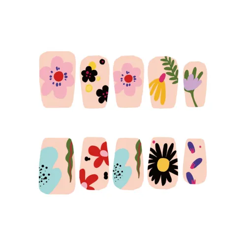 SHITIAN Spring Blossoms В Полной Сиянии False Nail Квадратный Укороченный Многоцветный Jump Цвет Стиль Instagram