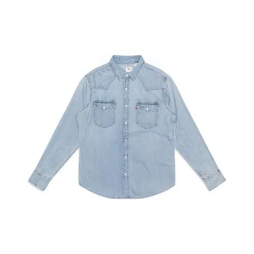Levis Blue Men's Shirts Левис Синие Мужские Рубашки