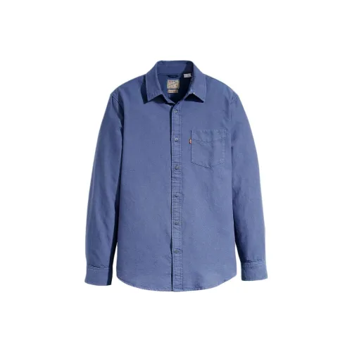 Levis Blue Men's Shirts Левис Синие Мужские Рубашки
