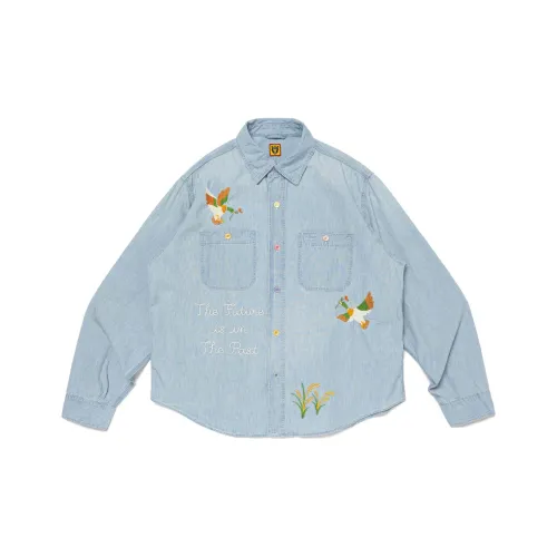 HUMAN MADE SS24 Рубашка Унисекс Циан