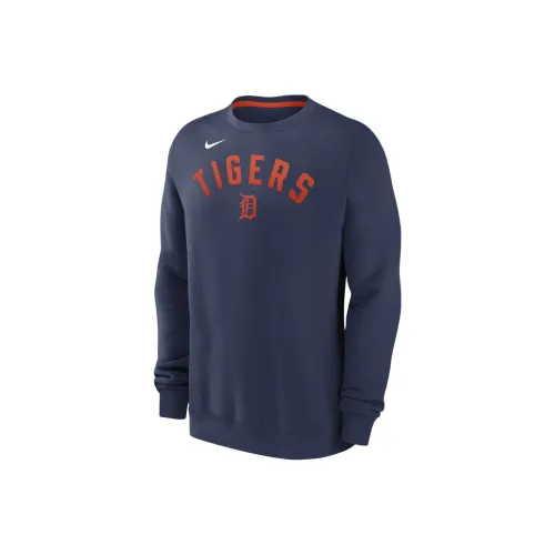 Nike MLB Коллаборация Detroit Tigers Классический Свитшот Мужской Морской Синий