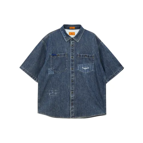 JACK&JONES Средний джинсовый синий E42 Унисекс Рубашки