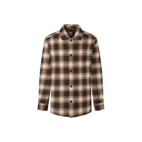 Pepe Jeans Коричневый Мужской Рубашки