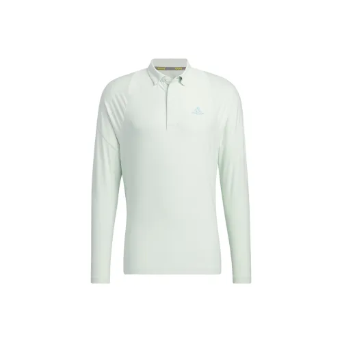 Adidas Поло Мужское из льна зеленого цвета