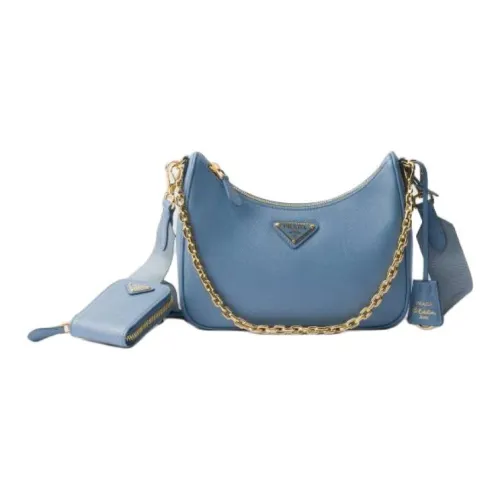 PRADA RE Edition Телячья кожа Одно плечо Сумка Женская Звезда Realm Синий