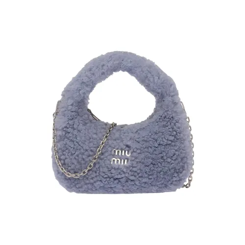 MIU MIU Shearling Hobo Bag Shoulder Bag Handbag Women's Light Purple