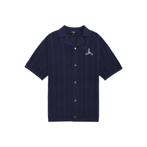 LI NING 1990 LI NING 1990 SS23 Рубашка Мужская Темный Корабельный Синий