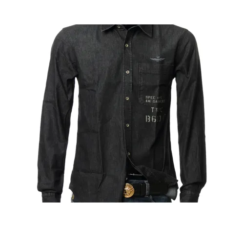 AERONAUTICA MILITARE FW24 Рубашка Мужская Черная