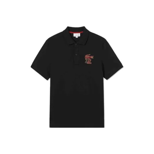 LACOSTE Auspicious Snake New Year Collection 031/Черное мужское поло