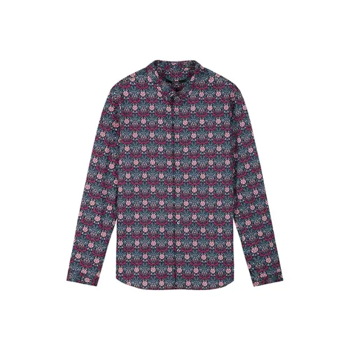 DAVID NAMAN Длинный рукав рубашка мужская фиолетовая