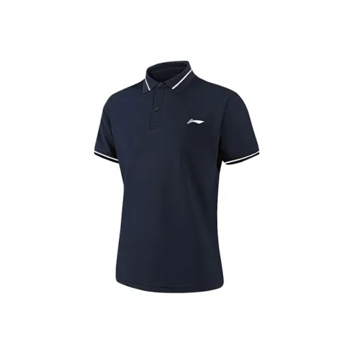 Поло с подкладкой мужской темно-синий