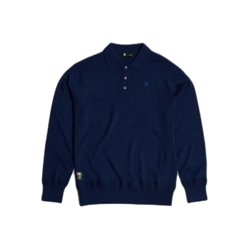 STAR RAW Синий Мужская Поло