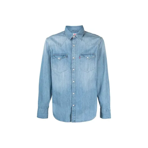 Levis Светло-Синие Мужские Рубашки