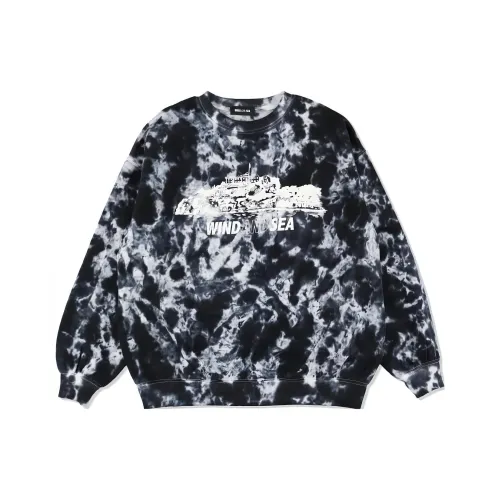 WIND AND SEA TIEDYE ISOLATED Остров CREW SWEAT Толстовка Унисекс Черный