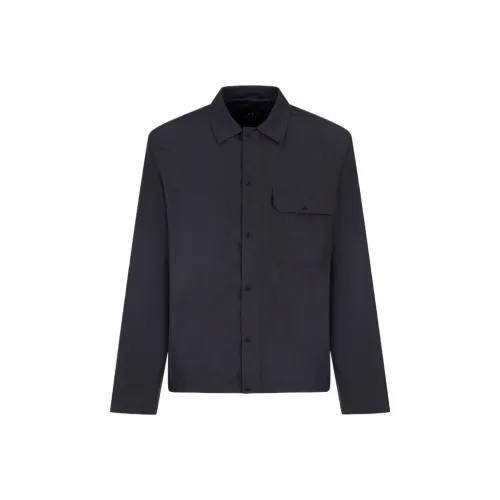 ARMANI EXCHANGEAE SS25 Рубашка Мужская Темно-Морской Синий