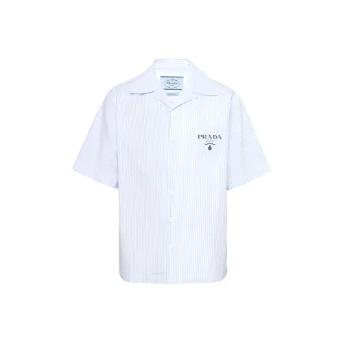 PRADA SS24 Рубашка Мужская Светло-Синяя