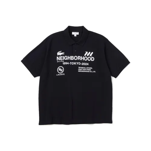 LACOSTE x NEIGHBORHOOD Co Бренд FW24 Поло Мужское Черное