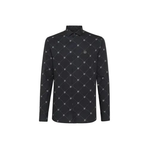PHILIPP PLEIN Мужские черные рубашки