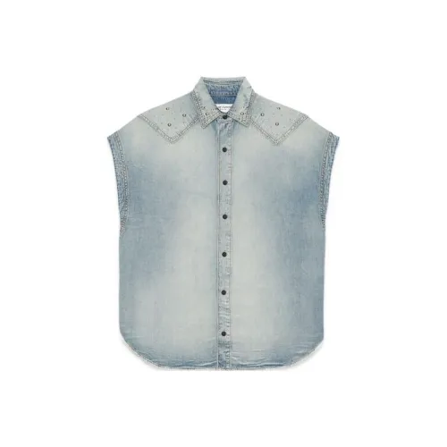 SAINT LAURENT Blue Men's Shirts SAINT LAURENT Синие Мужские Рубашки