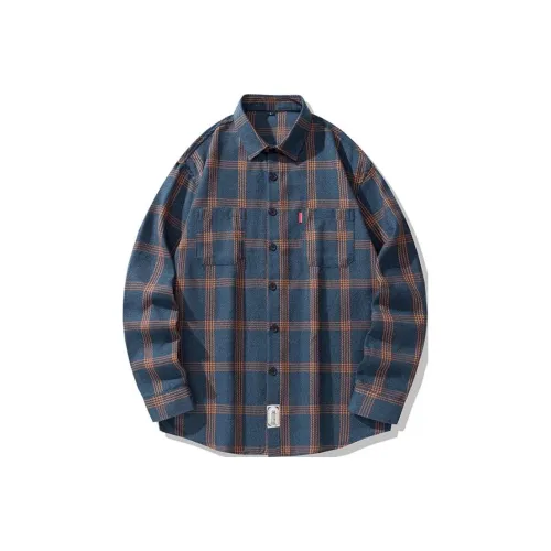 H YXIANG Рубашка Мужская Желтая Клетка