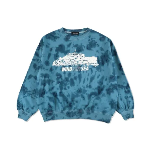 WIND AND SEA TIEDYE ISOLATED Остров CREW SWEAT Толстовка Унисекс Синий