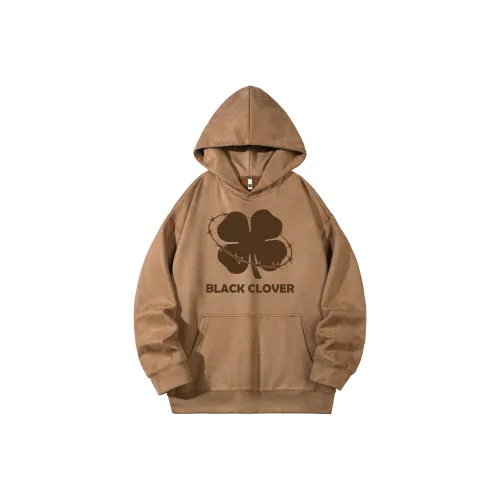 Черный клевер С капюшоном Пуловер Пара Толстовка Рекомендации по подаркам Унисекс