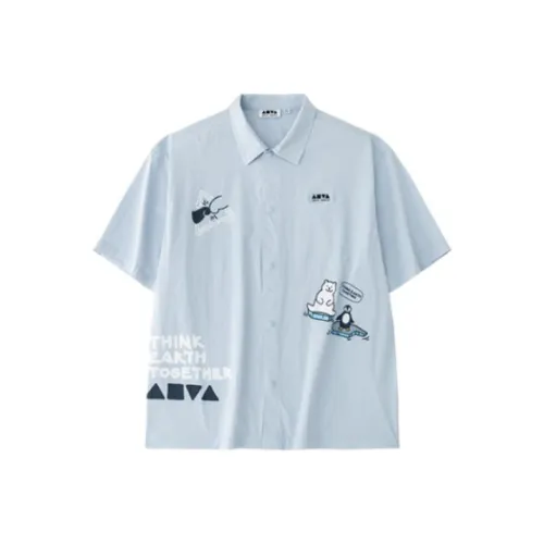 ANTA x ZHENGJIUBEIJIXIONG LIANMINGKUAN Рубашка Унисекс Светлый Ярко-Синий