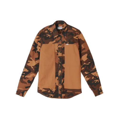 Timberland Рубашка Мужская Желтая Камуфляжная