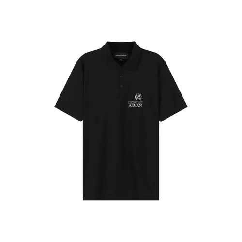 GIORGIO ARMANI Мужская черная поло